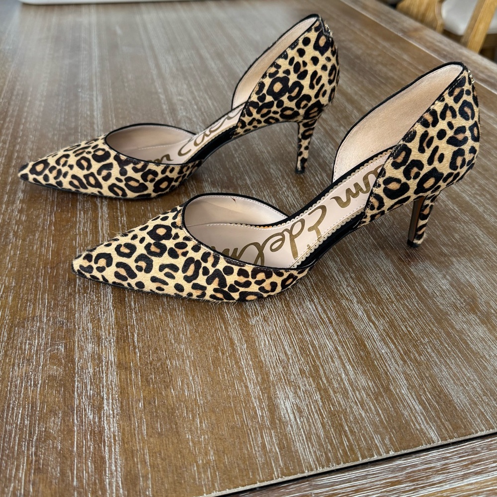 Sam Edelman Jaina d'Orsay Pumps Leopard Calf Hair - Picture 3 of 8